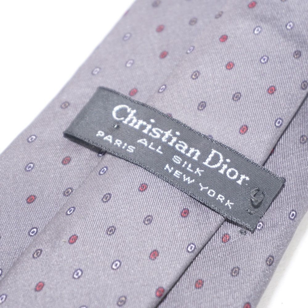 Christian Dior Paris | New York Gray Silk Tie - Picture 6 of 6